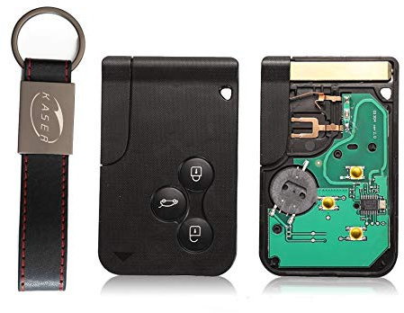 KASER Chiave Telecomando con Scheda Elettronica 3 Tasti Smart Key per Renault Megane 2 Scenic Clio Kangoo (433Mhz 7926 ID46 Chip) Transponder con Portachiavi