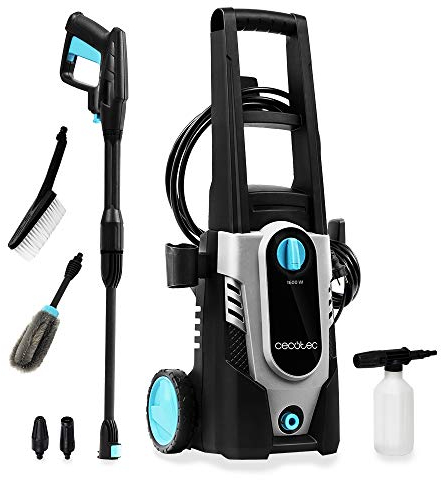 Cecotec Idropulitrice HidroBoost 1600 Car&Bike. 1600 W, speciale per auto e moto. Compatto, potente e portatile. Bottiglia per sapone e spazzole speciali. Flusso massimo 426 l/h, 135 bar.