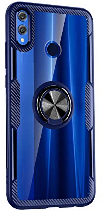 SORAKA Coque Transparent pour Honor 8X avec Anneau et Plaque métallique pour Support Téléphone Voiture Magnétique Acrylique Transparent Coque Honor 8X
