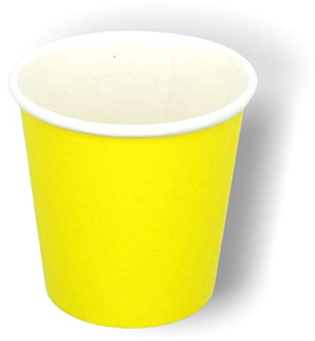 Cocobanana MEGAPACK Bicchierini di Carta da 75ml, Monouso, Compostabili - Cartone ad Uso Alimentare Inodore e Insapore - Bicchieri Piccoli per Bevande Calde e Fredde, caffè Espresso - [Giallo], [400]