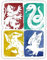 Spreadshirt Harry Potter Häuser Wappen Kachel-Mix Sticker Aufkleber, 10 x 10 cm, Mattweiß