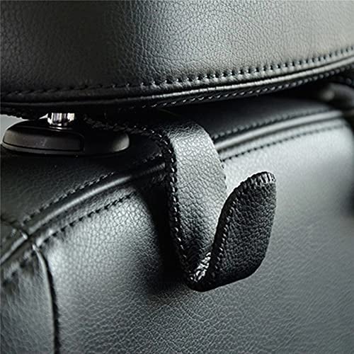 BYNYXI Auto Kopfstütze Haken, Echtes Leder Haken für Autositz Rückenhaken Kopfstütze Kleiderbügel Universal Organizer Halter Haken für Geldbörse Handtasche Auto SUV Rücksitz Kopfstütze-11.5cmx4cmx4cm
