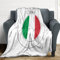 Italien-Flanell-Bettdecke, Italien-Flagge, Italien, Siegel, weich, warm, flauschig, Plüsch, Überwurfdecke für Sofa, Stuhl, Wohnzimmer, Schlafzimmer, Büro, Reisen, 127 x 152,4 cm