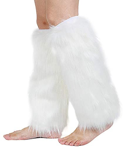 LICHENGTAI Beinwärmer Plüsch Damen Mädchen Furry Fuzzy Beinwärmer Strümpfe Winter Warm Beinlinge Stulpe für Karneval Halloween Fasching Mottoparty Verkleidung Theater
