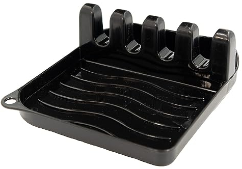 INTIRILIFE Poggia mestoli Nero - 14 x 12.5 x 4.8 cm - Supporto per utensili da cucina e coperchi di pentole, porta-posate