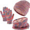 3 Stück Kinder Wintermützen Handschuhe Schal Set Beanie Mütze Warme Gestrickte Touchscreen-Handschuhe Loop WinterSchlauchschal für Jungen Mädchen 5-12 Jahre Outdoor Aktivitäten (Farbmischung)