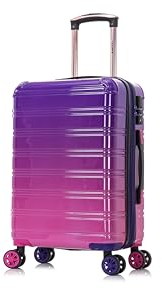 CELIMS - Valise Cabine Polycarbonate | Cadenas TSA | Valise Polycarbonate | 55 x 36 x 22 cm | Valise Légère et Résistante avec roulettes 360° | Violet