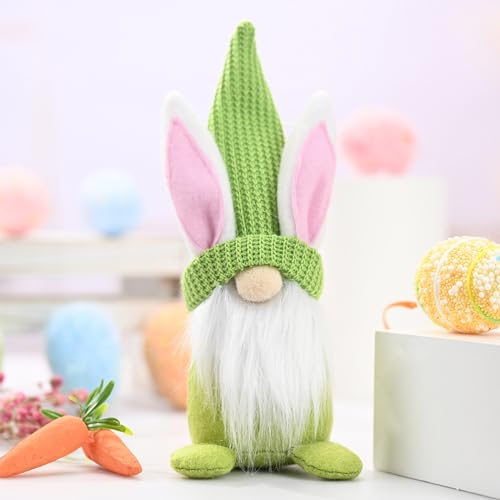 ENLACE Ostern Wichtel, Schwedische Wichtel Puppe Dolls, Handgemachte Ostern Wichtel Hasen Ohren Puppen, für Kinder Ostern Festliche Geschenk Osterdekoration Frühling Dekoration, Grün