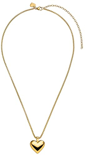 Purelei® Lovebird Kette (Gold) – Elegante, verspielte Halskette – Edelstahl 18K vergoldet – schhöne Damen Kette mit Herzanhänger – Hawaiianisch inspiriert & wasserfest