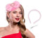 Bohend Fascinator Hut Blumenschleier Pillbox Vintage Derby Hüte Tea Party Hochzeit Strass Haarschmuck für Frauen und Mädchen (Polyester, Rosa)