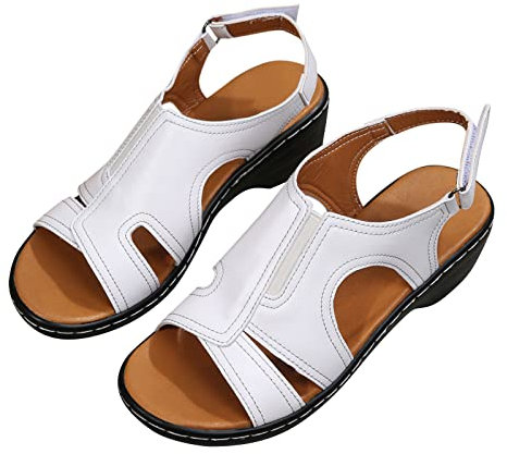 2024 Sandales Femmes Orthopedique Confortables Chaussures Plateforme Nu-Pieds Été Sandales Femmes Sandales Plates Comfy Sandales Chaussures de Plage Sandales Compensées Femme Chaussures