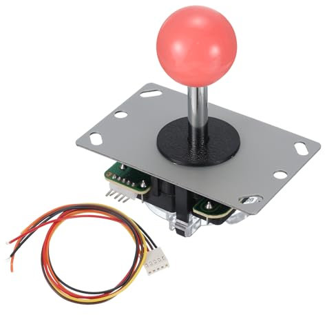 MECCANIXITY Octagonal Gate + Ball Top Game Joystick Classic with Harness Dust Cover Pink for Game 4 Way Adjustable