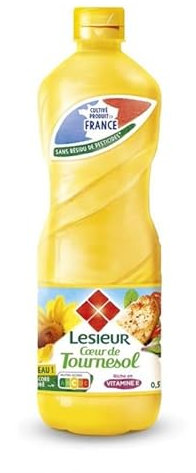 LESIEUR Huile de Tournesol Extra Vierge - Format Mini 50cl - Idéale pour Assaisonner et Cuisiner - Issue de Tournesols de Qualité - Catégorie Huiles de Qualité Sup - Le Lot De 4