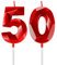 Red 50th Birthday Candles for Cake, Number 50 Candle for 50th Birthday Decorations, 3D Design Cake Topper Decor for Boy Girl Women Men Birthday Theme Party Weddings Anniversary Celebration Supplies