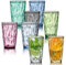 QLFJ-FurDec 8 Pièces Verre a Eau Coloré, 470ML Plastique Transparent Verre à Cocktail, Réutilisables Verres à Boire Couleur, Acrylique Obelets en Acrylique Empilables pour Adultes et Fêtes
