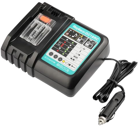 DC18RC Auto Schnellladegerät für Makita Akku 14,4V-18V, Kompatibel mit Makita Akku BL1850 BL1840B BL1820 BL1815 BL1860 BL1430 BL1450