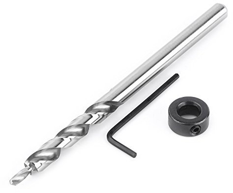 Holigie Drill Bits Wood Drill Bit Set 3 8 Inch Round Shank with Adjustable Depth Stop Spur Point Drill Bit for Woodworking
