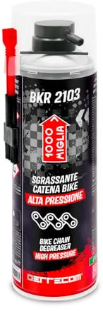 Errecom 1000 Miglia BKR 2103 Spray Dégraissant Chaîne et Cassette de Pignons pour Vélos et Motos Haute Pression + Brosse à Poils Durs utilisable aussi avec connexion directe au cylindre - 500 ml