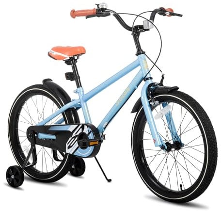 STITCH 18 Zoll Kinderfahrrad für 4-7 Jahre Mädchen & Jungen, 18 Zoll Kinderfahrrad mit Stützrädern,Blau