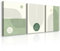 Muralo - Wandbilder Set - Leinwand Bilder Set Aufhängefertig - Bilder für Wohnzimmer Schlafzimmer - Moderne Wanddeko - Grüne geometrische Muster - 3 Bilder 30 x 40 cm