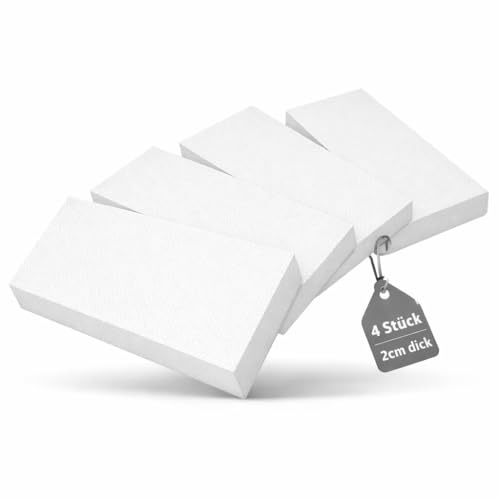 BigDean 4X Garagen Wandschutz selbstklebend 40x20x2cm extra Dick weiß | Türkantenschutz Auto zuschneidbar