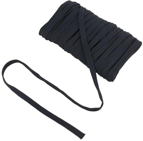 Cordon Plat de Rechange en Coton de 25 yard et 1.2cm de Large Cordons de Rechange Noirs Cordon de Serrage de Rechange pour Sweat à Capuche et Pantalon de Survêtement en Coton Doux