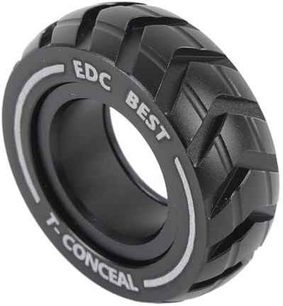 Qudinip Metall-Slider-Fingerring-Spielzeug, Drehbarer Dekompressionsring mit Autoreifen-Rillen-Sound für Stressabbau, Konzentrationsverbesserung und Geschenke