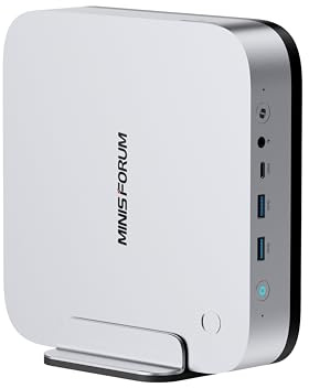 MINIS FORUM AI X1 Pro Mini PC, AMD Ryzen AI 9 HX 370 processeur à 12 cœurs jusqu'à 5,1 GHz et AMD Radeon 890M, Barebone sans DDR5 ni SSD, HDMI/DP/USB4 x 2, USB 3.2 x 2, 2 x RJ45 2,5G, WiFi 7, BT5.4