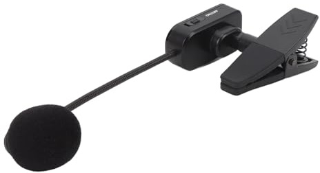 Wireless Saxophone Microphone System, 131ft Range Instrument Microphone, Plug and Play Clips with Receiver and Transmitter, Ideal for Saxophones & Speakers