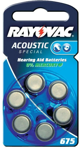 Rayovac 675 Hearing Aid Battery 6 Pack
