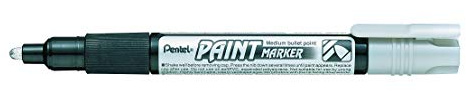 Pentel MMP20-ZO Permanent-Marker 2,0 mm Rundspitze Lackmarker, 1 Stück, silber