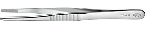 KNIPEX 92 64 44 Präzisions-Pinzette stumpfe Form 145 mm, Silber