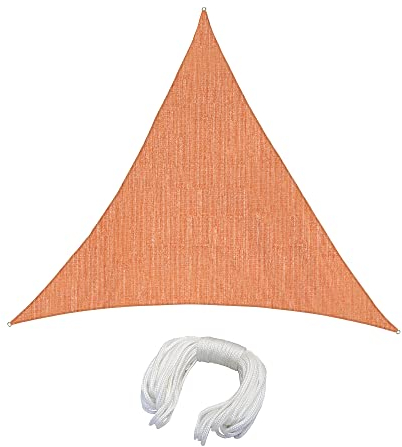jarolift Sonnensegel Dreieck Gleichseitig Atmungsaktiv Sonnenschutz Sichtschutz für Balkon Terrasse Garten HDPE-Gewebe, 500 x 500 x 500 cm, Orange
