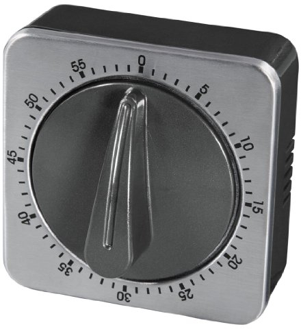 Xavax 95303 Analoger Kurzzeitmesser mit Timer-Funktion, Eieruhr, Edelstahl, Silber