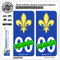 blasonimmat 2 Autocollants Plaque immatriculation Auto : Fleur de Lys