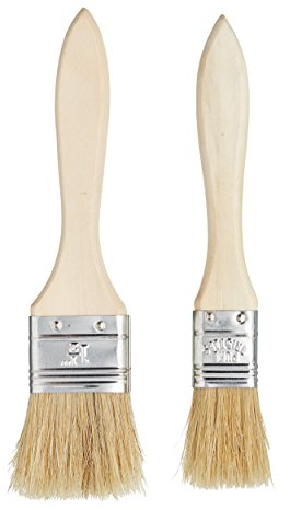 KitchenCraft Wide Wooden Basting / Pastry Brush Set (2 Pieces), Brown