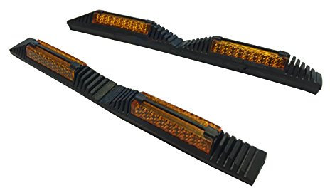 XtremeAuto® 2 x AMBER/ORANGE, Car Door Reflectors/Safety Protectors, FRONT and REAR, Driver + Passenger Doors, (TWIN PACK). Paintwork Protector. CAR, VAN, 4X4 etc.