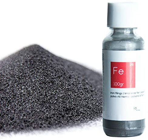 100 g hochwertigem Eisenpulver [Kostenlose Flasche mit Auslauf] - Eisenpulver für die Wissenschaften und Bildung - Erstellen Sie eine Mauer Magnetverschluss aus der Mischen mit der Malerei