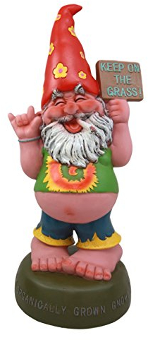 Atlantic Sammlerstücke Happy Hohe Hippie Gnome biologischem Anbau Gras Statue Terrasse Outdoor Pool Figur 10,5 'H