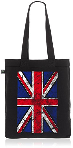 style3 Union Jack Flagge Biobaumwolle Beutel Jutebeutel Tasche Tote Bag Großbritannien England Great Britain