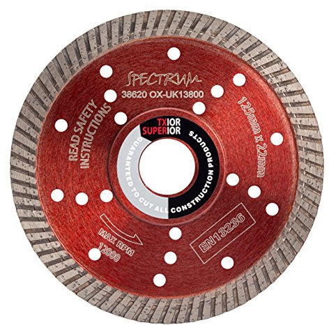 OX Tools TX10R-125/22 OX-TX10R Spectrum Superior Turbo Diamond Blade, 125/22.23mm, Red