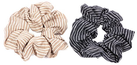 axy XXL Scrunchie Haargummi Set - 2x Stoff Haargummis Zopfhalter Zopfgummi Haarteil Haarband Scrunchies Doppelpack (Set 1)