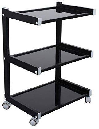 Glass Salon Trolley Hairdressing Beauty Spa Product Display Cabinet by Urbanity Black