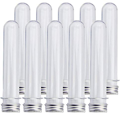 JamHooDirect Reagenzgläser aus Kunststoff, transparent, mit Schraubdeckeln, 32 x 162 mm, 100 ml, 10 Stück