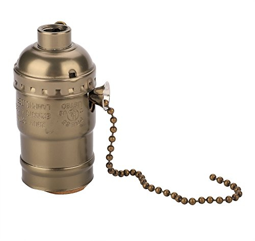 Garsent Lampenfassung E27, Lampenfassung mit Zugband, Halterung für Glühbirnen, (Bronze)