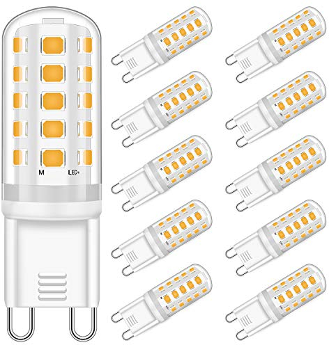 YUIIP G9 LED Lampen Dimmbar 2700K Warmweiß, Entspricht 50W Halogenlampe, Flimmerfrei, 360° Abstrahlwinkel, AC 220–240V, G9 LED Leuchtmittel (5W Dimmbar, 10er Pack)