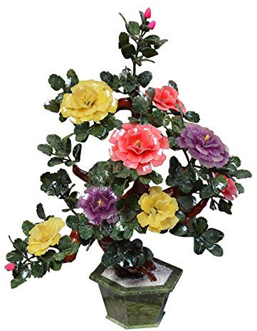 Künstlicher Bonsai-Baum, Jade-Pfingstrosen-Blume, künstlicher Bonsai, neuer chinesischer Stil, Wohnzimmer-Dekoration, künstlicher Bonsai-Baum, gefälschte Pflanzendekoration, dekorativer Bonsai,