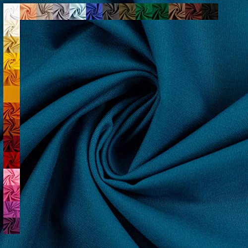 Swafing Baumwollstoff Heide, Uni-Farben, Einfarbig, 100% Baumwolle, türkis, Standard 100 by Oeko-TEX (50cm x 150cm)