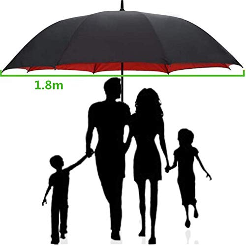 FMXYMC Schwarzer Golfschirm, 78-Zoll-Business-Stick-Regenschirm, extra großer übergroßer Regenschirm, regensicherer Regenschirm für die ganze Familie, Outdoor-Sport-Angelschirm