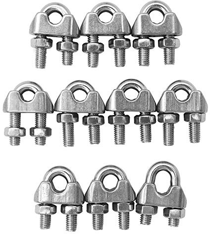 POFET 10 Pz M10 304 Acciaio Inox U Morsetti Fune Clip Cavo Morsetto per Fune e Industria Spedizione Domestica
